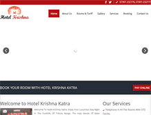 Tablet Screenshot of hotelkrishnakatra.com